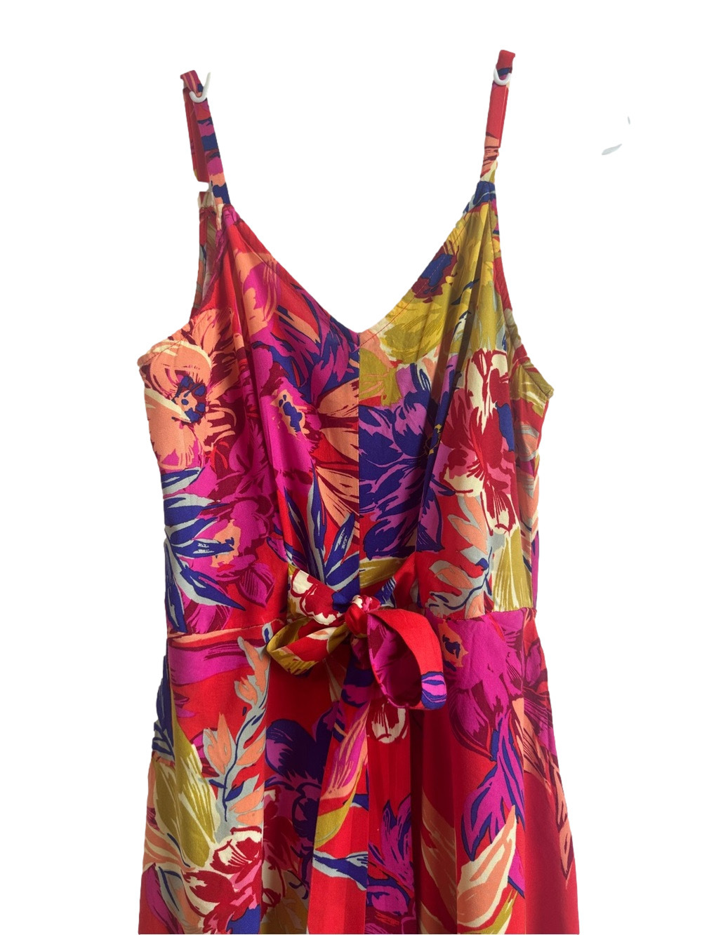 MSK Tie Front Tropical Romper - Picture 4 of 10